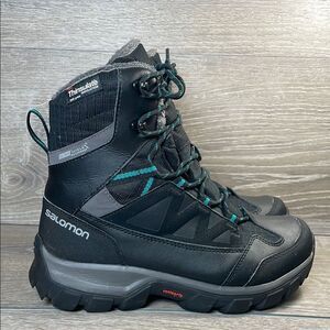 Salomon Chalten Thinsulate Climashield Waterproof 200g Women's Sz 6.5 Black Boot